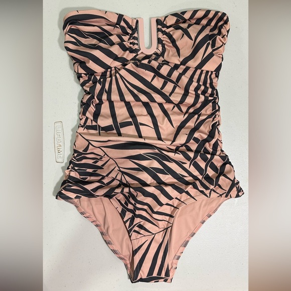 NWT Zimmermann Sculpt Link Ruched Zebra Print Bandeau Swimsuit 0 XS - Picture 6 of 13